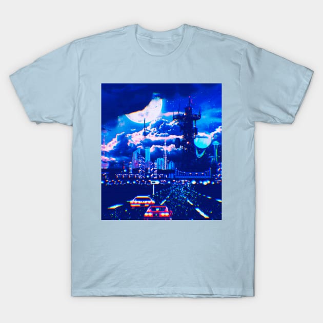 E-ZPass moon city T-Shirt by lofi_retrowave